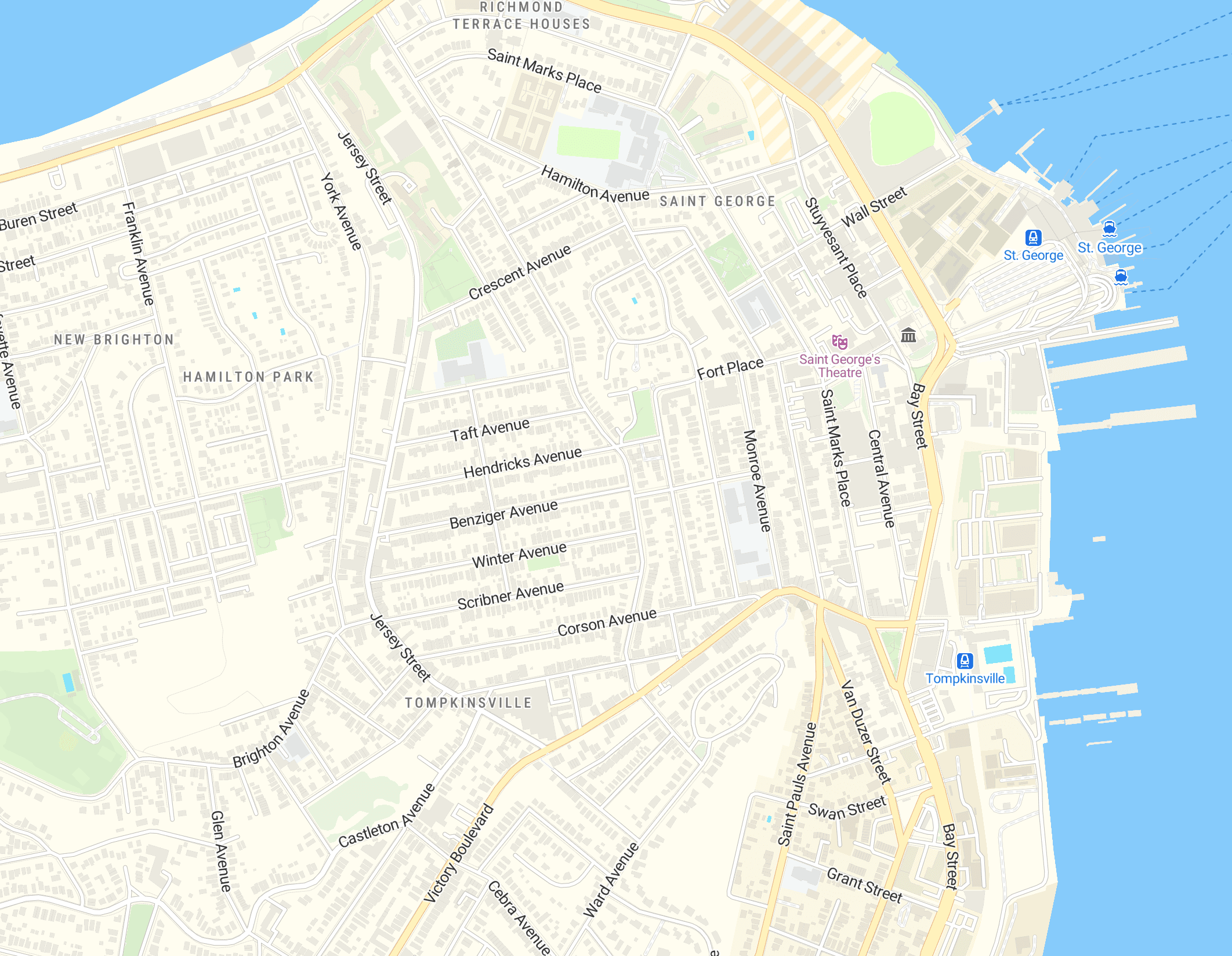 Map of Staten Island showing pinned Black and minority-owned businesses